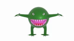 Scary Sphere Space Monster Low-poly 3D model