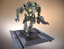 Sci-fi Mechanoid Low-poly 3D model
