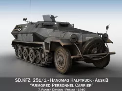 SD KFZ 251 1 - Ausf B - Halftruck - 7PD 3D model