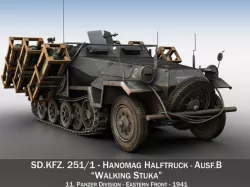 SD KFZ 251 1 - Ausf B - Walking Stuka - 11PD 3D model
