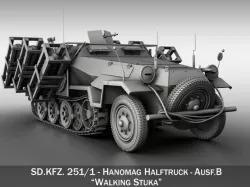 SD KFZ 251 1 - Ausf B - Walking Stuka 3D model