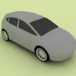 Seat Leon Low Poly MAX 2008 3D model