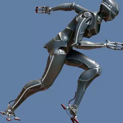 Servoid antropomorphic servant android Low-poly 3D model