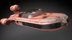 Star Wars X-34 Landspeeder luk howercraft Low-poly 3D model