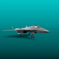  Sukhoi pak-fa t-50 military aircraft Low-poly 3D model
