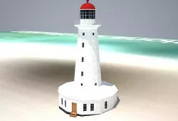 The North Reef Lighthouse Low poly 3D model