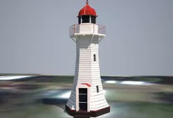 The Old Burnett Heads Lighthouse Low poly 3D model