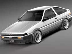 Toyota AE86 Levin 1983 1987 3D Model 3D model