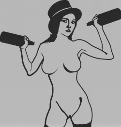 Woman with Drinks