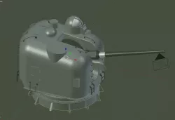 127mm MK 42 L54 naval gun 3D model