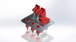3 Row Red Safety Cover Toggle Switch with Indicator Lights
