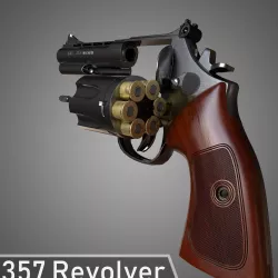 357 Revolver Low-poly  3D model