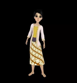 3d female indonesian character blender 3D model