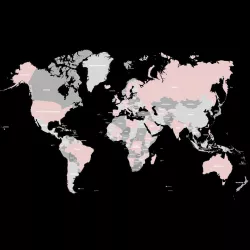 3D World Map - earth map with all borders and names 3D model