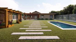 Backyard design swimming pool 3D model