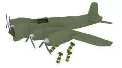 Bomb Plane WW2 - B17 USA - Low Poly Low-poly  3D model