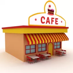 Cartoon Cafe  3D model
