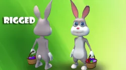 cartoon easter bunny Low-poly  3D model