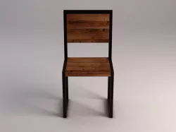 CHAIR---Iron structure and plank of wood 3D model