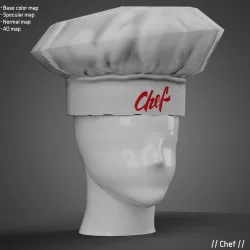 Chef Hat - Low Poly model Low-poly  3D model