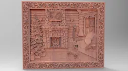 christmas home 3d models stl file for artcam and aspire 3D model