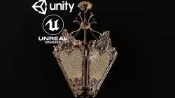 Classic Lantern Chandelier Game model Low-poly  3D model