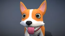 Corgi Cartoon Low-poly  3D model