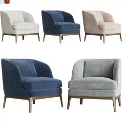 CrateandBarrel Seychelles Wood Trim Chair 3D model