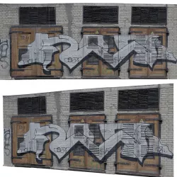 Electrical station with graffiti scan 29 Low-poly  3D model