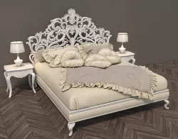 European Style Carved Bed 2 3D model