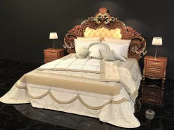 European Style Carved Bed  3D model