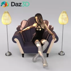 Floor Lamp With Bulb 3D model