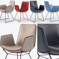 Freifrau Amelie armchair basic wire frame 3D model