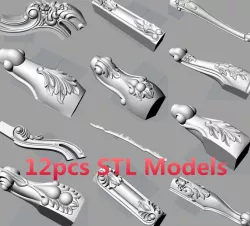 Furniture sofa arm woodworking engraving models for cnc S385 3D model