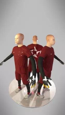 Goalkeeper in red clothes Low-poly  3D model