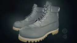 Gray Timberland Boots Low-poly  3D model