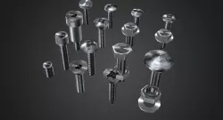 Hardware Pack- nuts and bolts Low-poly  3D model