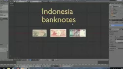 Indonesia - simple models of 3 banknotes Low-poly  3D model