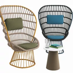 kettal cala armchair metal feet 3D model