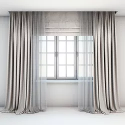Light beige curtains 3D model