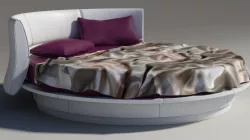 Lullaby due Round bed Mental Ray 3D model