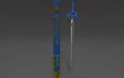 Master Sword of The Legend of Zelda Low-poly  3D model