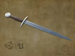 Medieval Dagger Low-poly  3D model