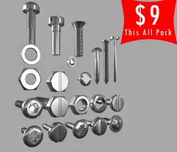 metal nut collection 3D model