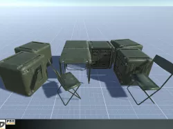 Mobile Military Desk Low-poly  3D model