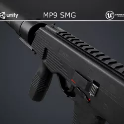 MP9 Submachine Gun Low-poly  3D model