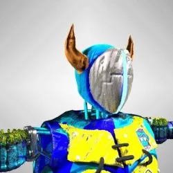 old robot demon  Low-poly  3D model