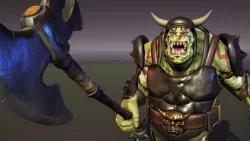 Orc Ogre with Armor and Axe Low-poly  3D model