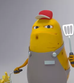 Potato McFood cartoon character 3D model