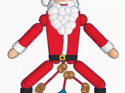Pre-assembled pull chain toy Santa Ornament